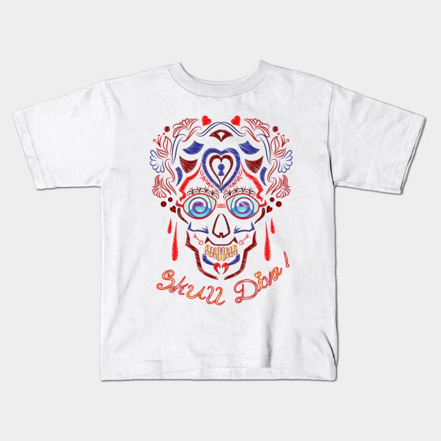 Skull Diva Kids T-Shirt by Shaeree